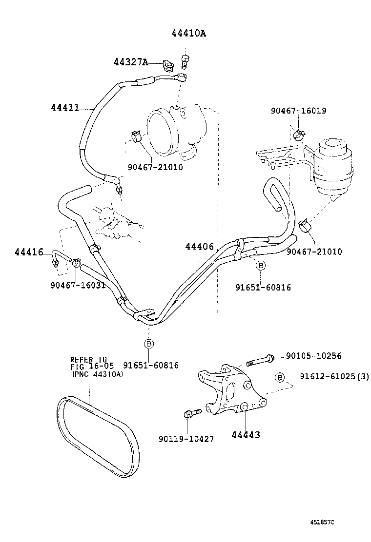 44348-27210 HOSE, OIL RESERVOIR TO PUMP, NO.1 product image