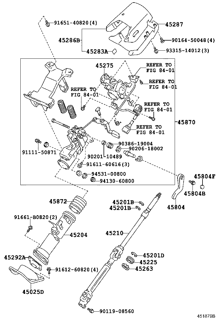 45307-36220 BRACKET, STEERING COLUMN, UPPER product image
