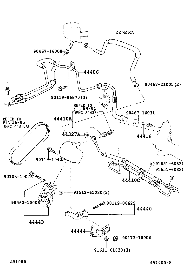 44348-21010 HOSE, OIL RESERVOIR TO PUMP, NO.1 product image
