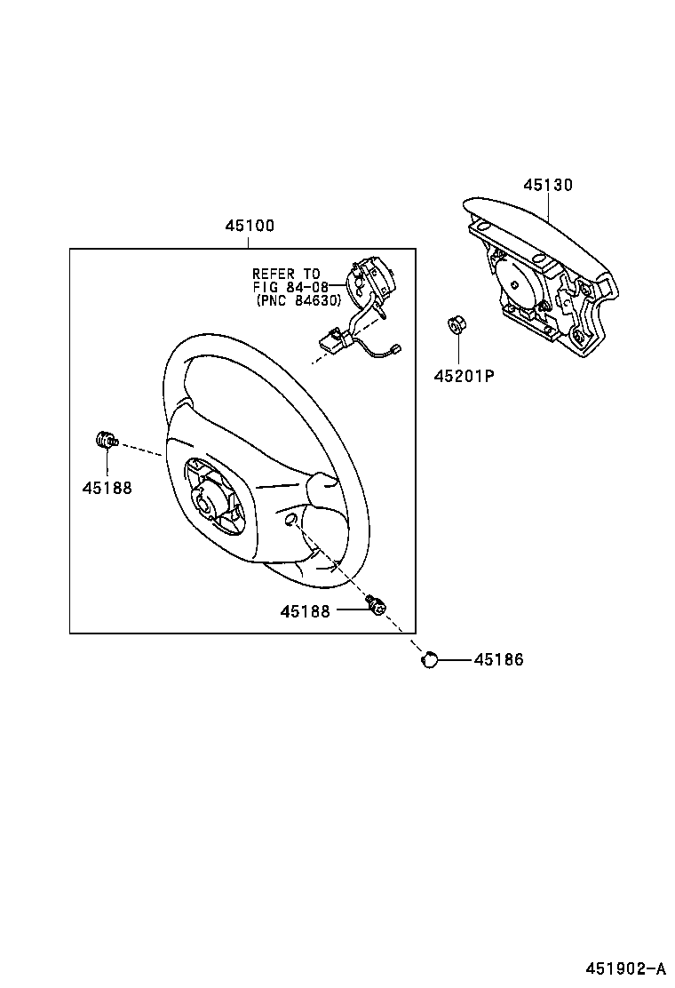 45100-07100-B0 WHEEL ASSY, STEERING product image