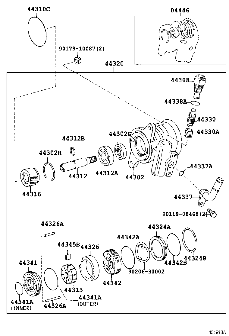 44302-04040 HOUSING SUB-ASSY, VANE PUMP, FRONT product image