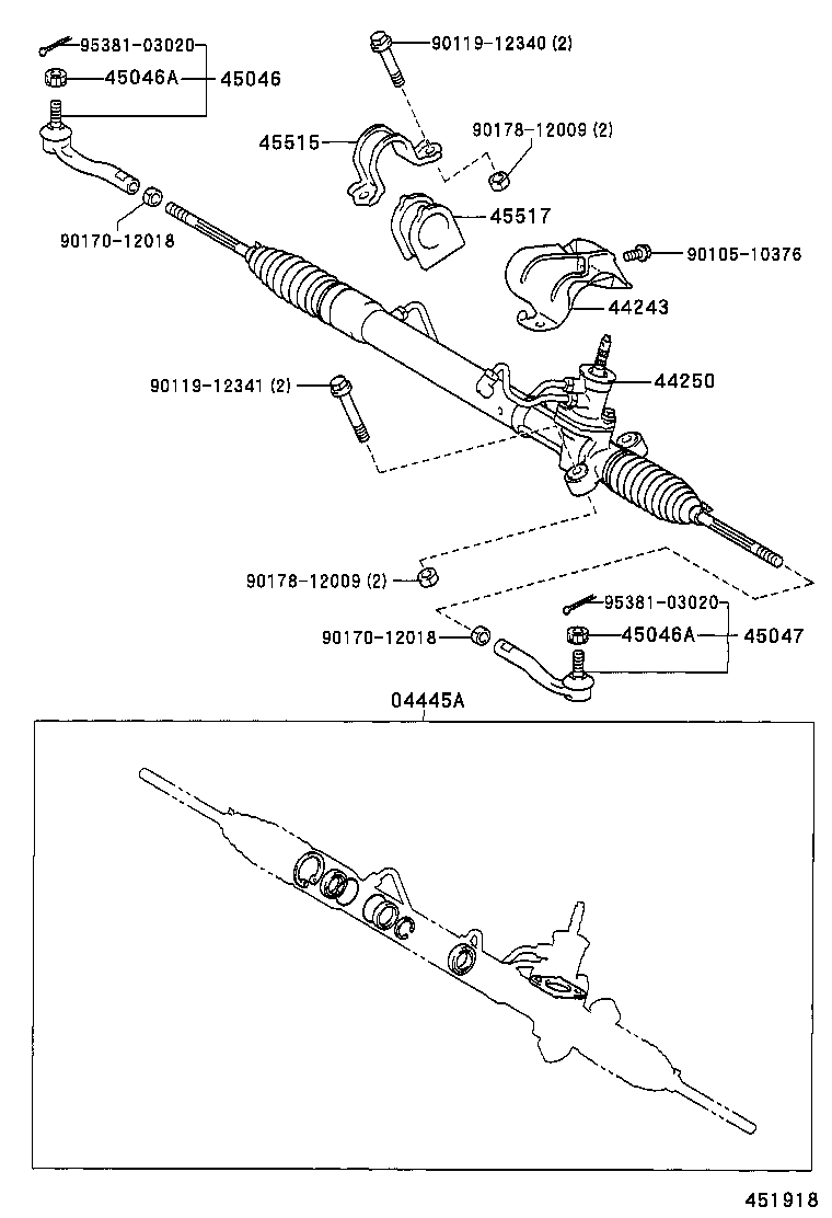 04445-59010 GASKET KIT, POWER STEERING GEAR(FOR RACK & PINION) product image