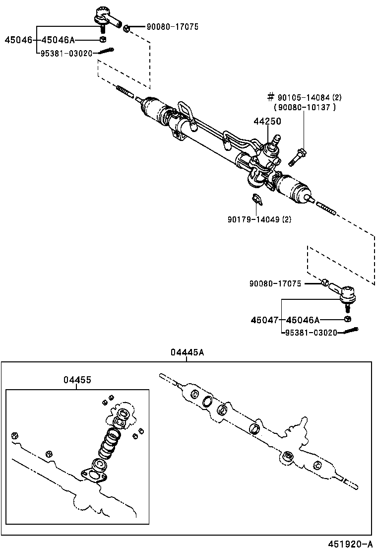 Toyota 44250-07062 GEAR ASSY, POWER STEERING(FOR RACK & PINION)