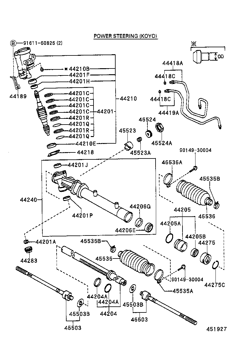 44201-12420 VALVE SUB-ASSY, POWER STEERING CONTROL product image