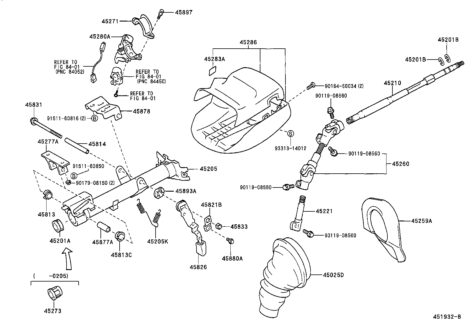 45260-20460 SHAFT ASSY, STEERING INTERMEDIATE, NO.2 product image