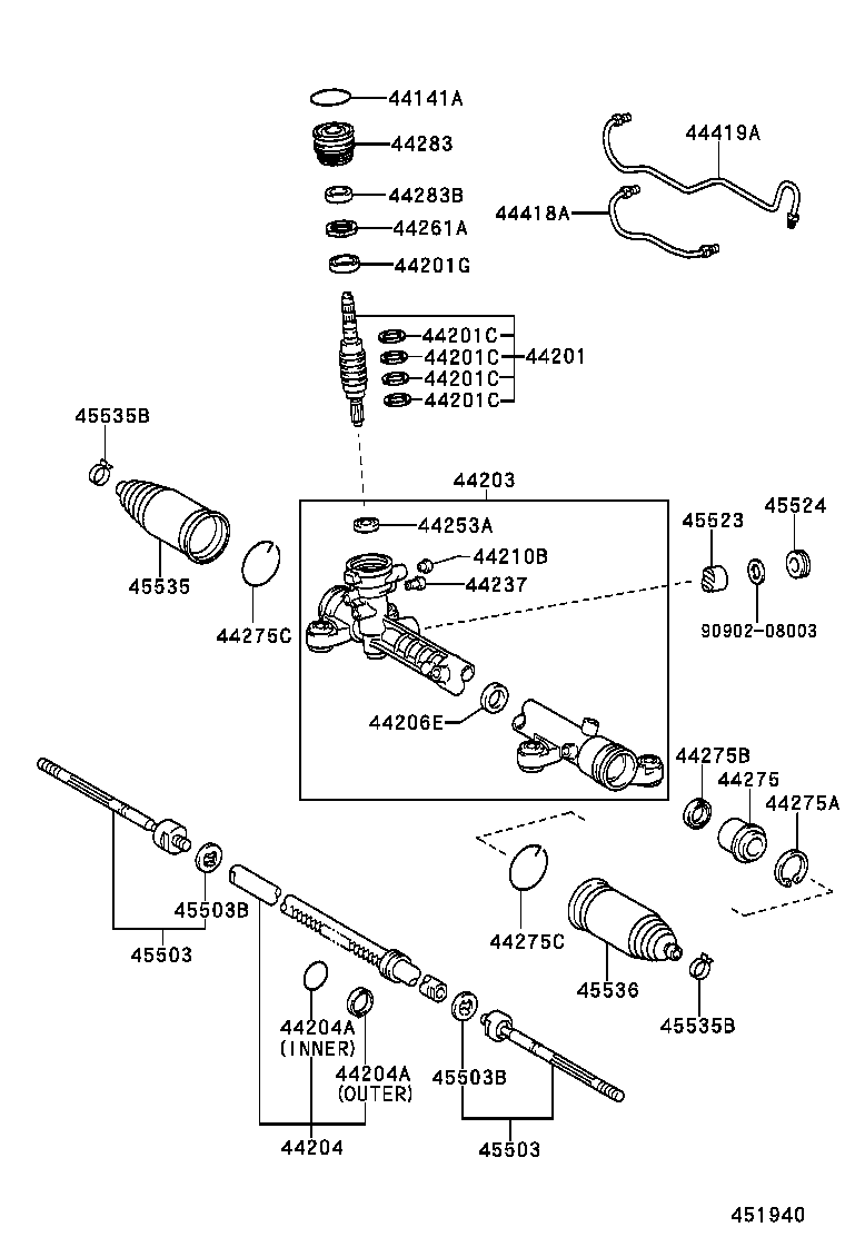 44200-20851 GEAR ASSY, POWER STEERING(FOR RACK & PINION) product image