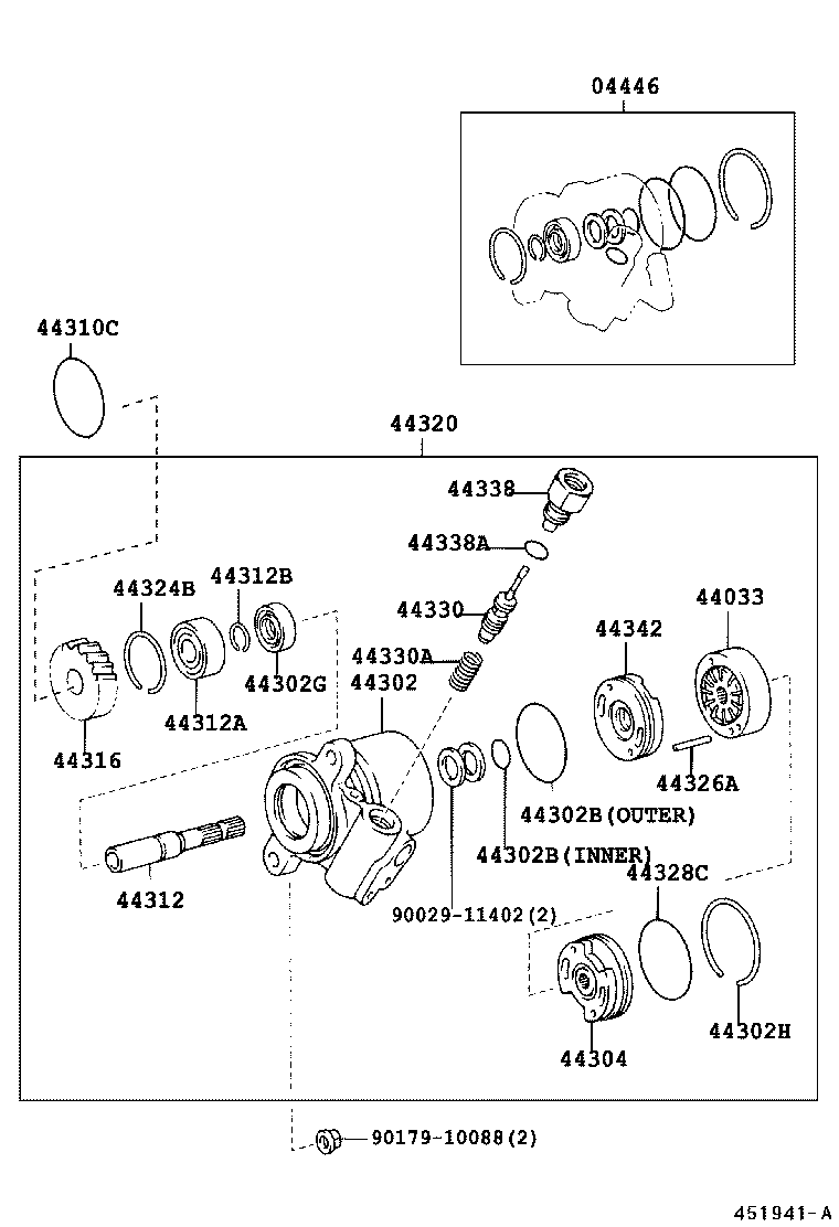 44360-36290 RESERVOIR ASSY, VANE PUMP OIL product image