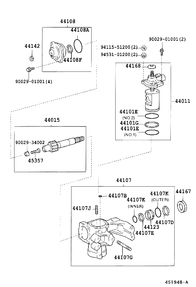 44250-37020 GEAR ASSY, POWER STEERING(FOR RACK & PINION) product image