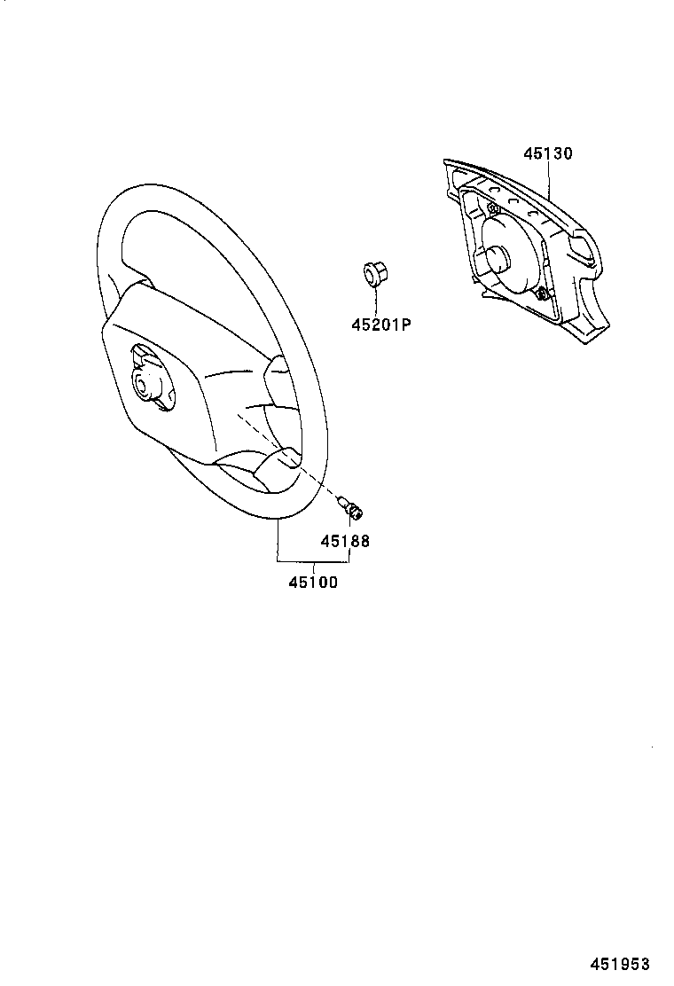 45100-02090-B3 WHEEL ASSY, STEERING product image