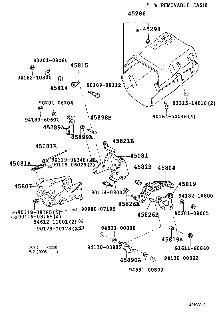 45280-60281 BRACKET ASSY, STEERING COLUMN, UPPER product image