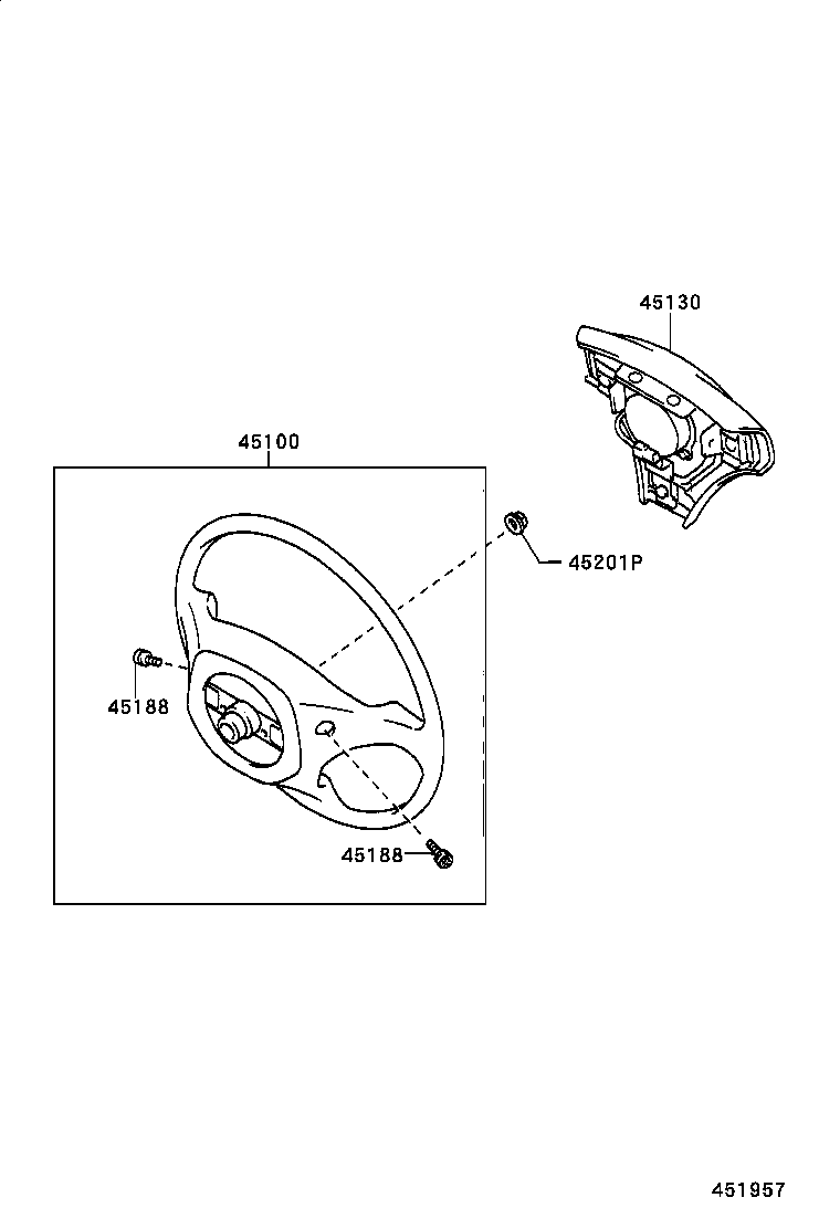 45100-21020-B2 WHEEL ASSY, STEERING product image