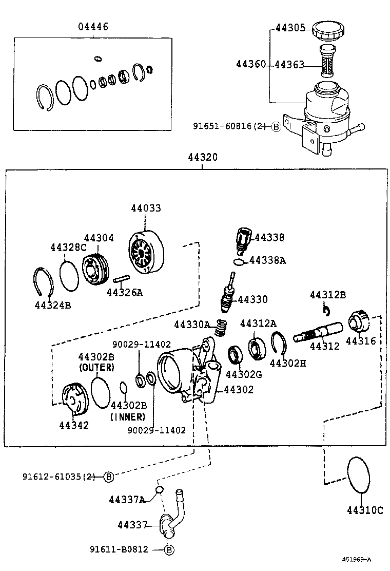 04446-37030 GASKET KIT, POWER STEERING PUMP product image