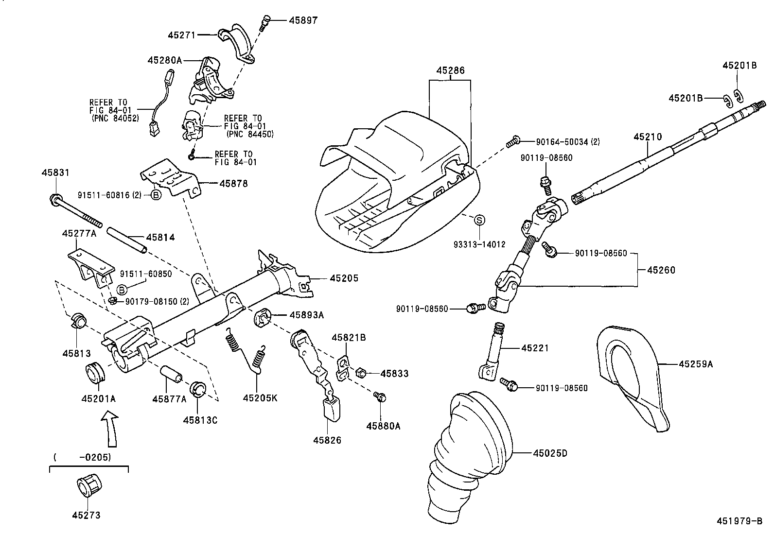 Toyota 45025-20480 COVER SUB-ASSY, STEERING COLUMN HOLE, NO.1