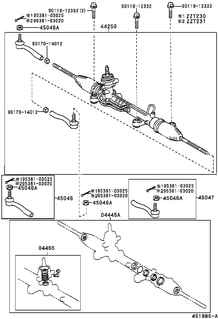 44200-20851 GEAR ASSY, POWER STEERING(FOR RACK & PINION) product image