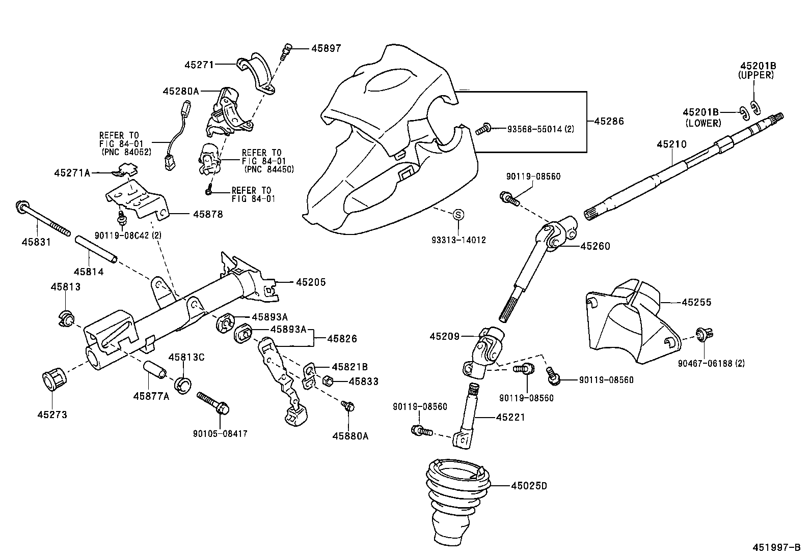 45250-52051 COLUMN ASSY, STEERING product image