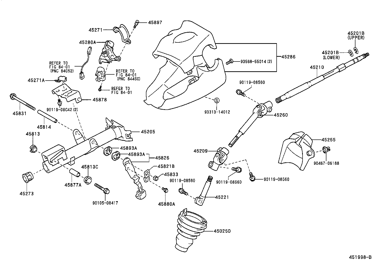45250-52051 COLUMN ASSY, STEERING product image