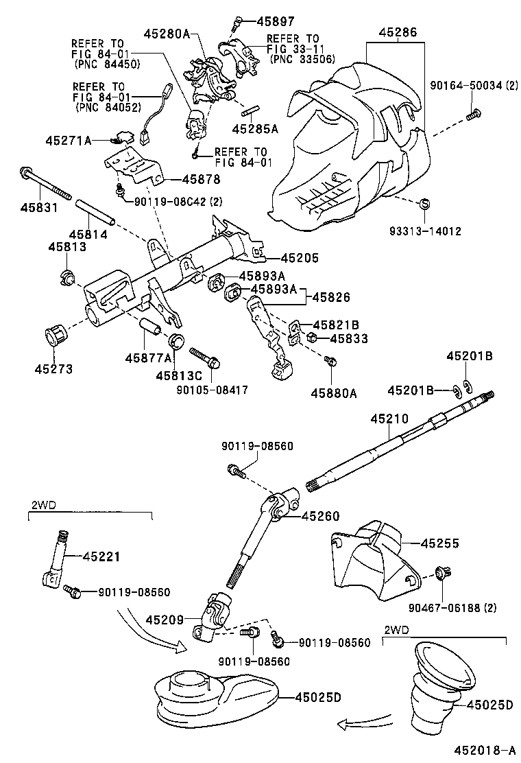 45205-52020 TUBE SUB-ASSY, STEERING COLUMN product image