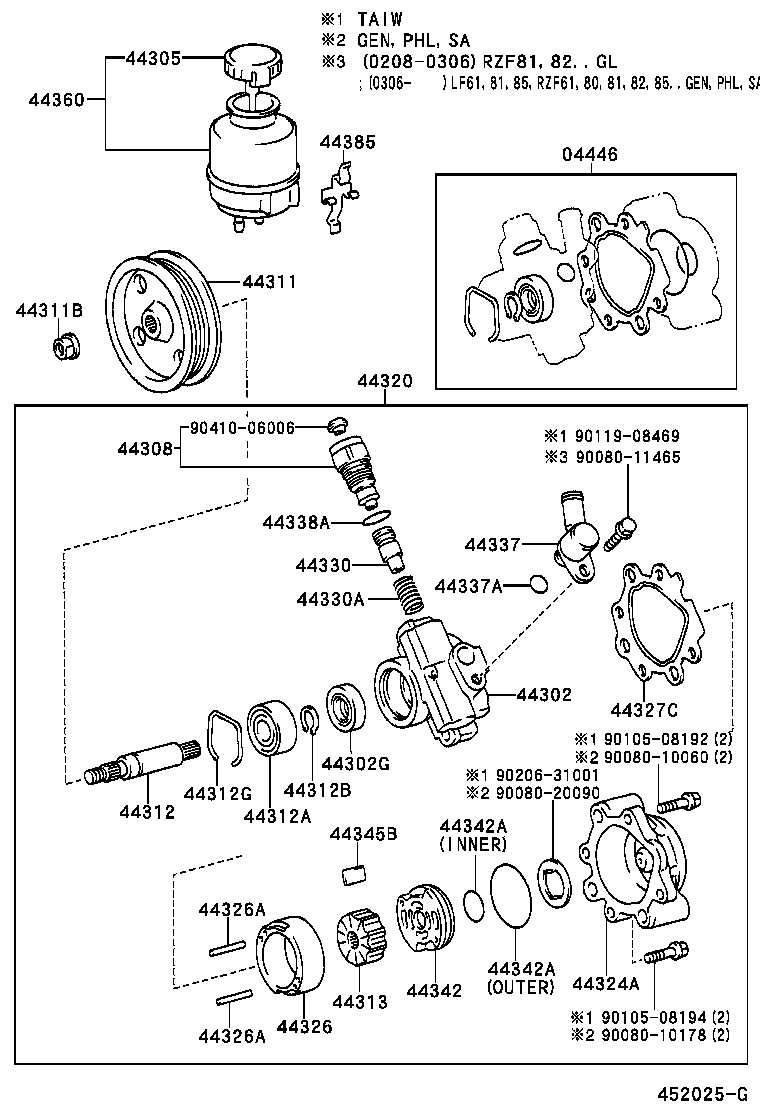 44302-04050 HOUSING SUB-ASSY, VANE PUMP, FRONT product image