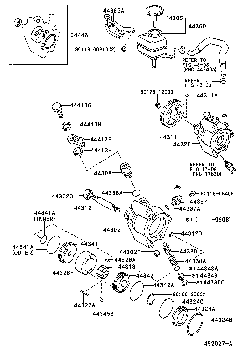 44306-20160 RESERVOIR SUB-ASSY, VANE PUMP OIL product image