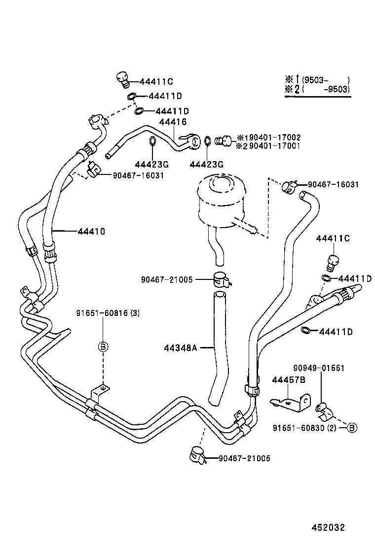 44348-60160 HOSE, OIL RESERVOIR TO PUMP, NO.1 product image