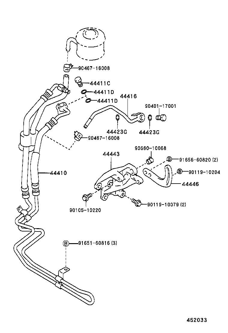 44348-60160 HOSE, OIL RESERVOIR TO PUMP, NO.1 product image