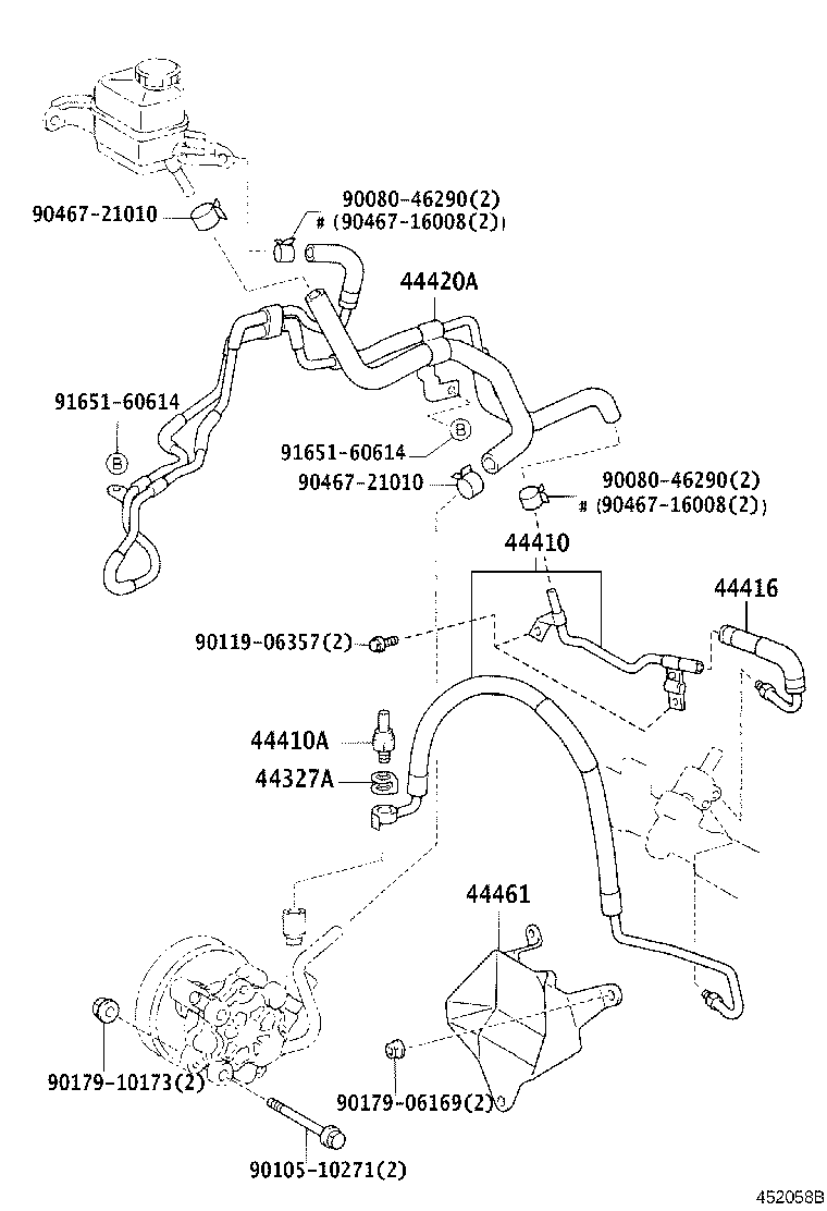 44348-02020 HOSE, OIL RESERVOIR TO PUMP, NO.1 product image