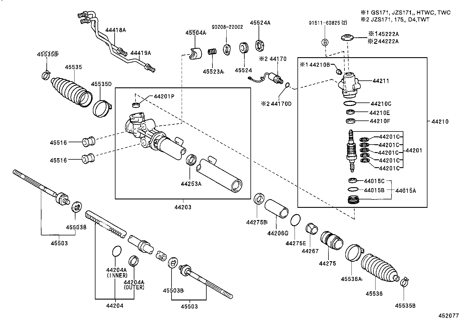 04445-30280 GASKET KIT, POWER STEERING GEAR(FOR RACK & PINION) product image