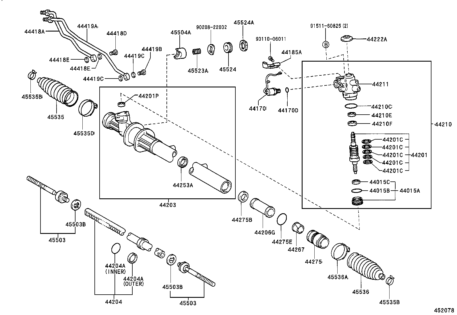 04445-30280 GASKET KIT, POWER STEERING GEAR(FOR RACK & PINION) product image