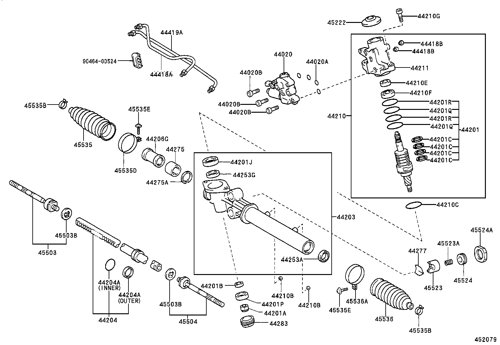 04445-30280 GASKET KIT, POWER STEERING GEAR(FOR RACK & PINION) product image