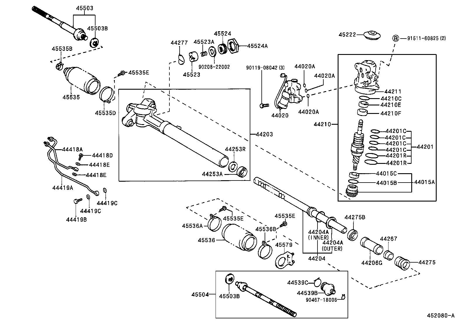 04445-30280 GASKET KIT, POWER STEERING GEAR(FOR RACK & PINION) product image
