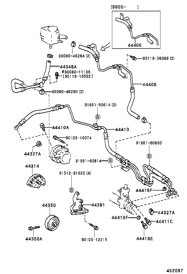 44381-20050 BRACKET, POWER STEERING IDLE PULLEY product image