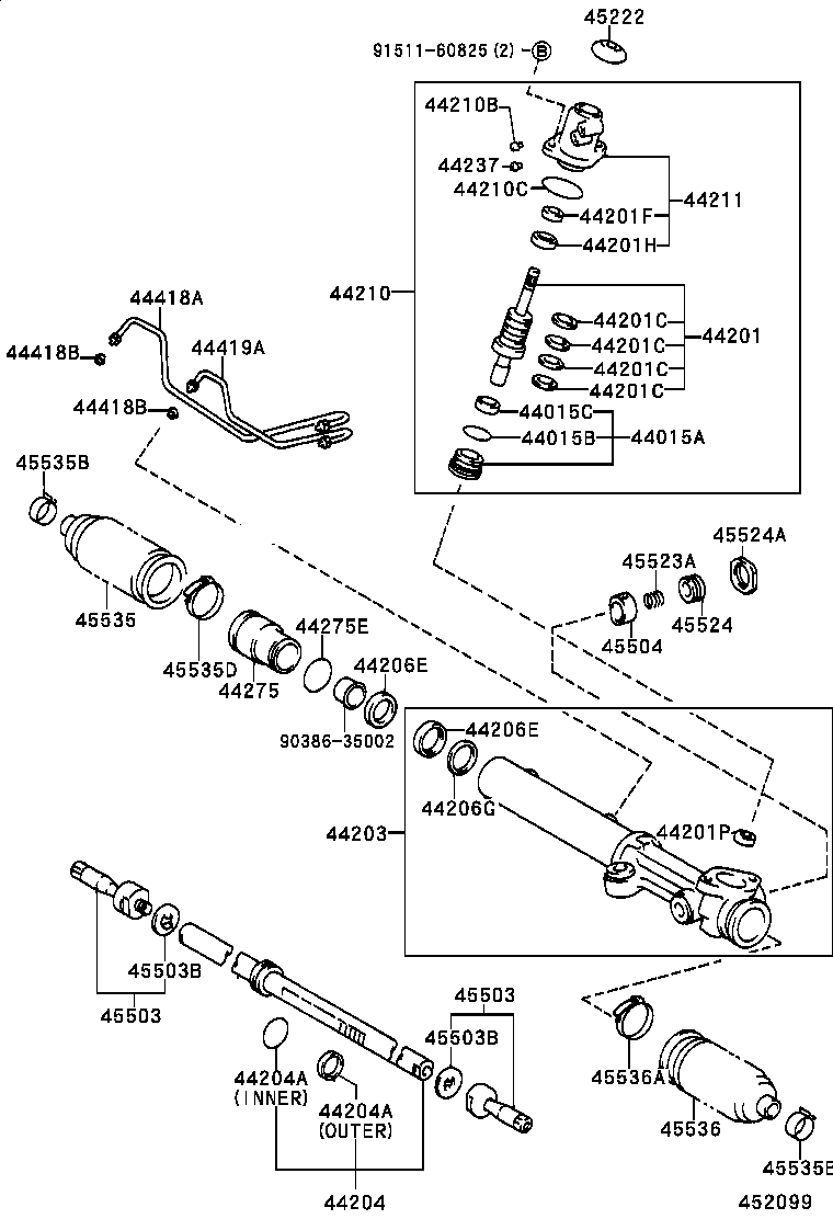 04445-35150 GASKET KIT, POWER STEERING GEAR(FOR RACK & PINION) product image
