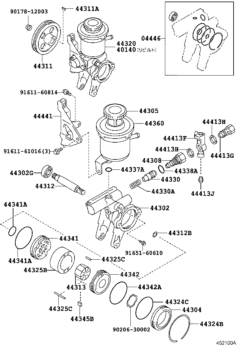 44304-12021 HOUSING SUB-ASSY, VANE PUMP, REAR product image