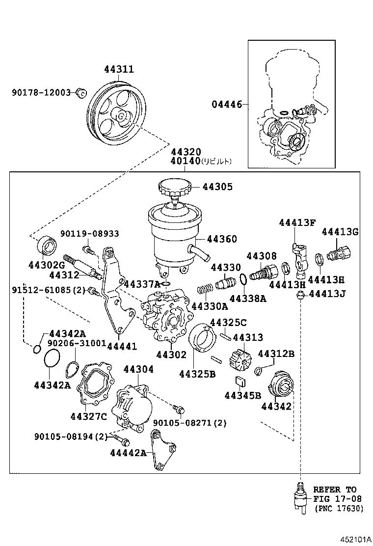 44304-12021 HOUSING SUB-ASSY, VANE PUMP, REAR product image