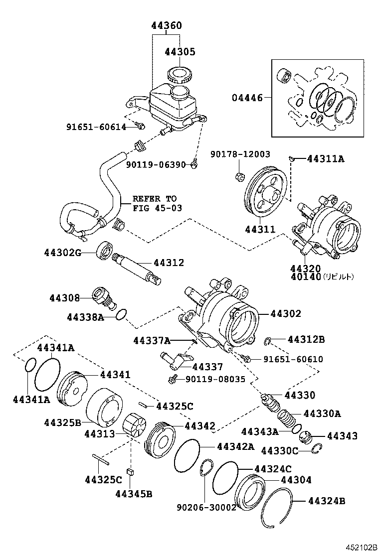 44304-12021 HOUSING SUB-ASSY, VANE PUMP, REAR product image