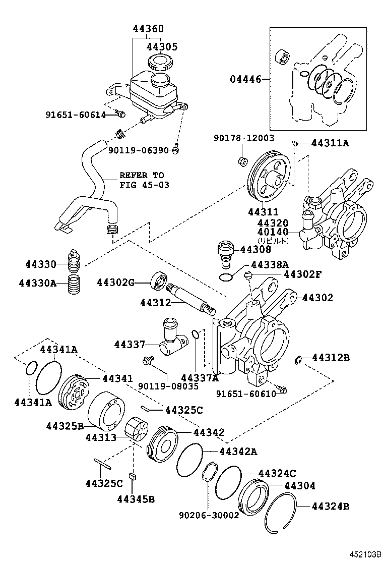44304-12021 HOUSING SUB-ASSY, VANE PUMP, REAR product image