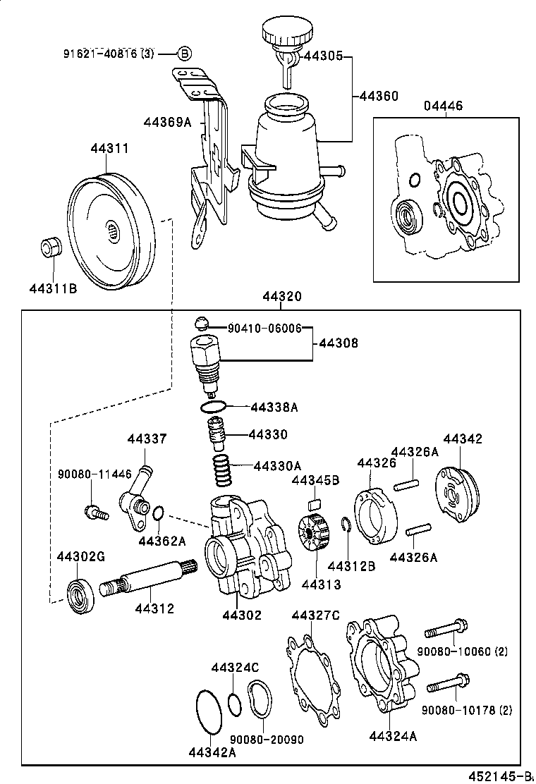 44337-38020 UNION, POWER STEERING SUCTION PORT product image