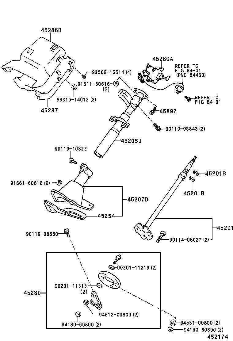 45307-36210 BRACKET ASSY, STEERING COLUMN, UPPER product image
