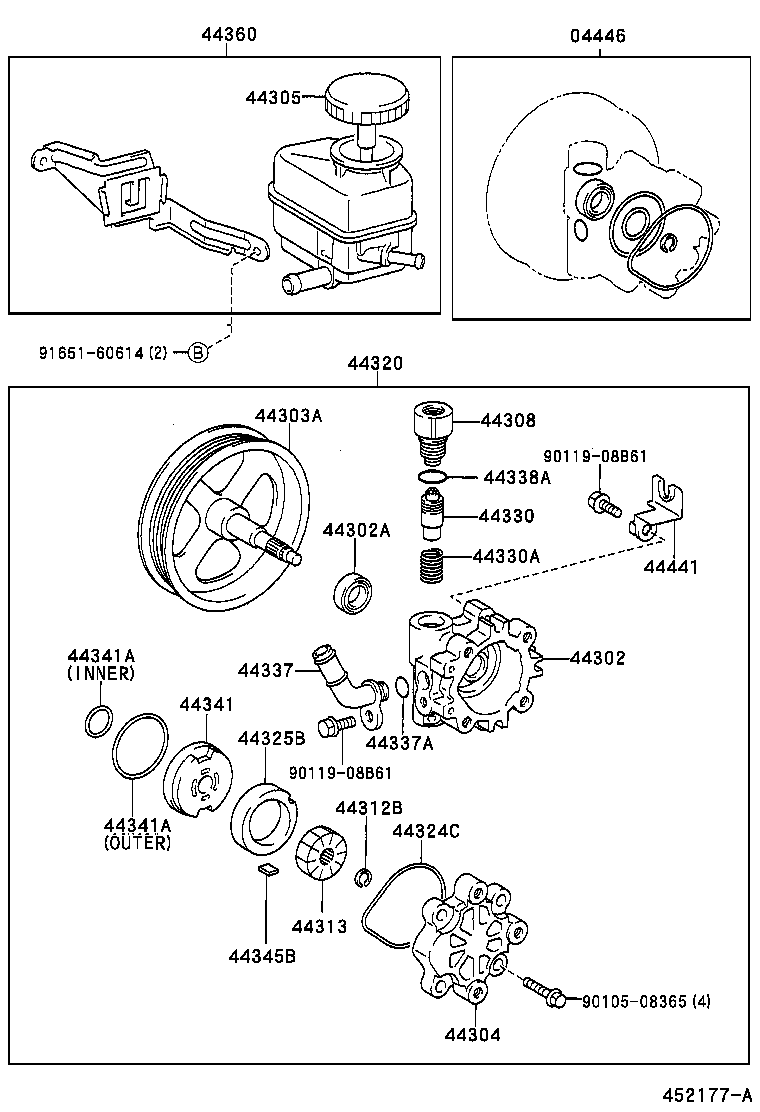 44302-12170 HOUSING SUB-ASSY, VANE PUMP, FRONT product image