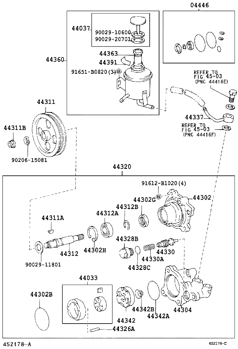 04446-37030 GASKET KIT, POWER STEERING PUMP product image