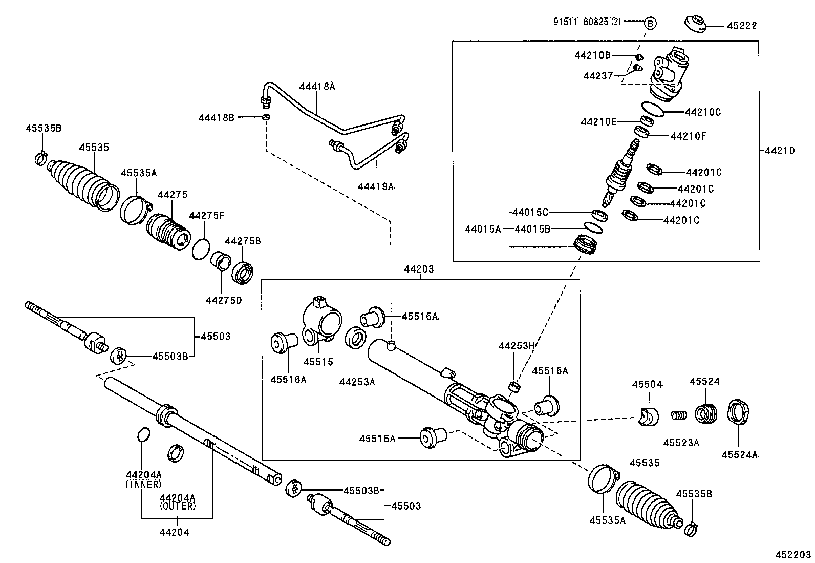 44250-28410 GEAR ASSY, POWER STEERING(FOR RACK & PINION) product image