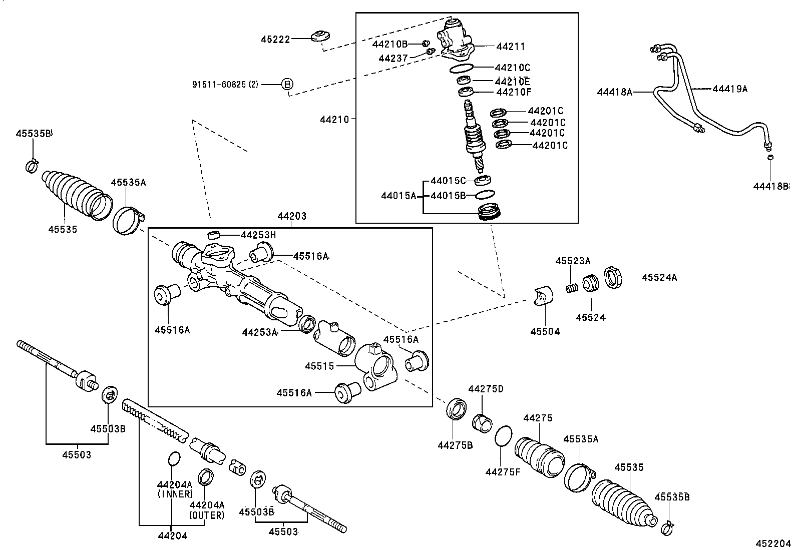 44250-28410 GEAR ASSY, POWER STEERING(FOR RACK & PINION) product image