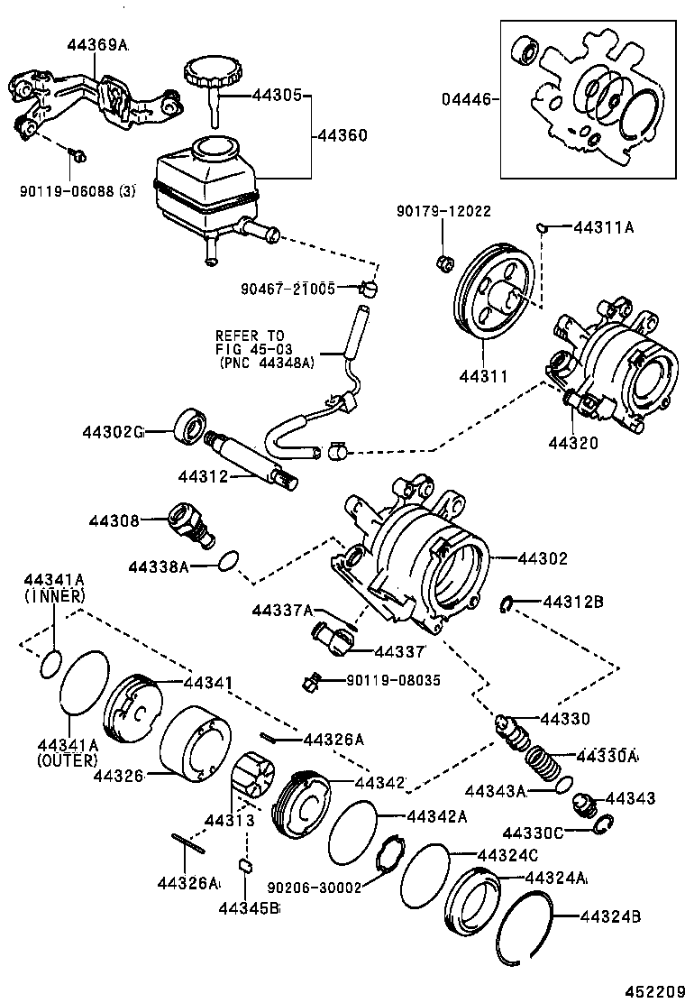 04446-20101 GASKET KIT, POWER STEERING PUMP product image