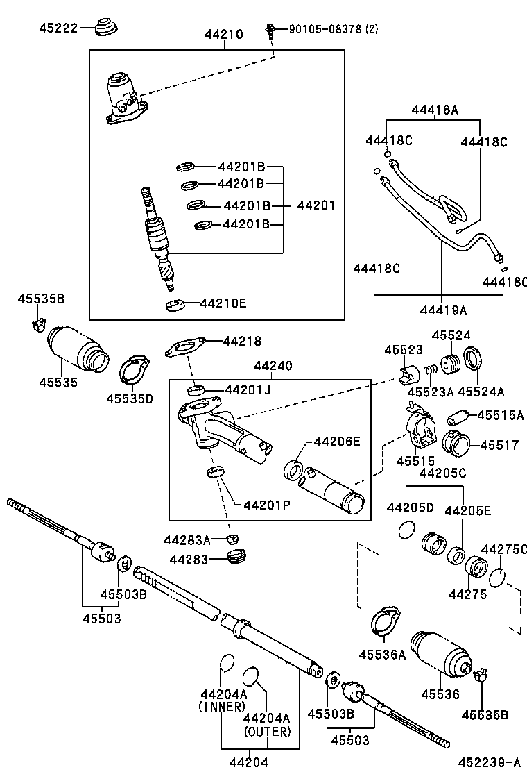 44205-33030 BUSH SUB-ASSY, POWER STEERING RACK product image