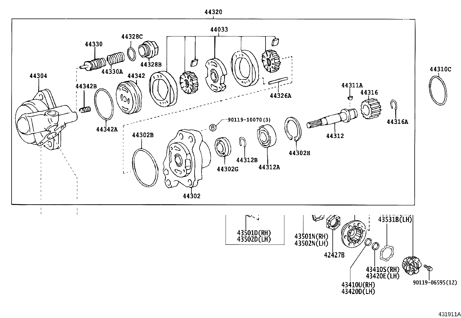 44337-37060 UNION, POWER STEERING SUCTION PORT product image