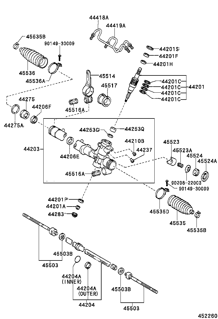 44200-42110 GEAR ASSY, POWER STEERING(FOR RACK & PINION) product image
