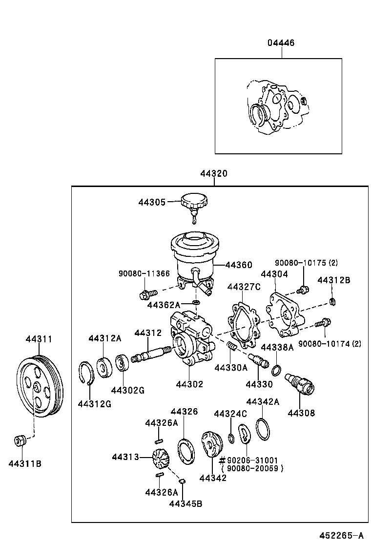Toyota 44306-04020 RESERVOIR ASSY, VANE PUMP OIL