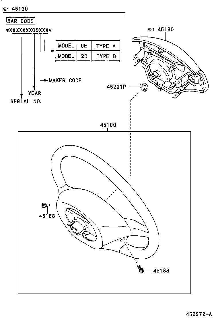 45130-63010-B0 BUTTON ASSY, HORN product image
