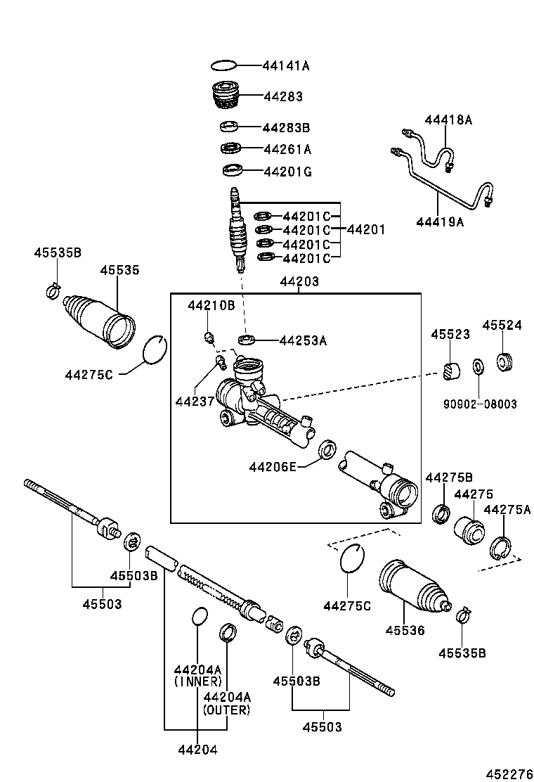 04445-32081 GASKET KIT, POWER STEERING GEAR(FOR RACK & PINION) product image