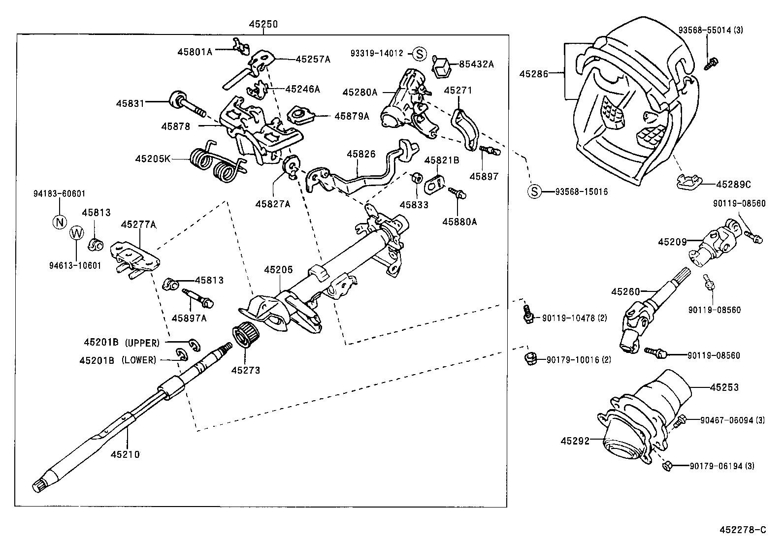 Toyota 45209-47030 YOKE SUB-ASSY, STEERING SLIDING